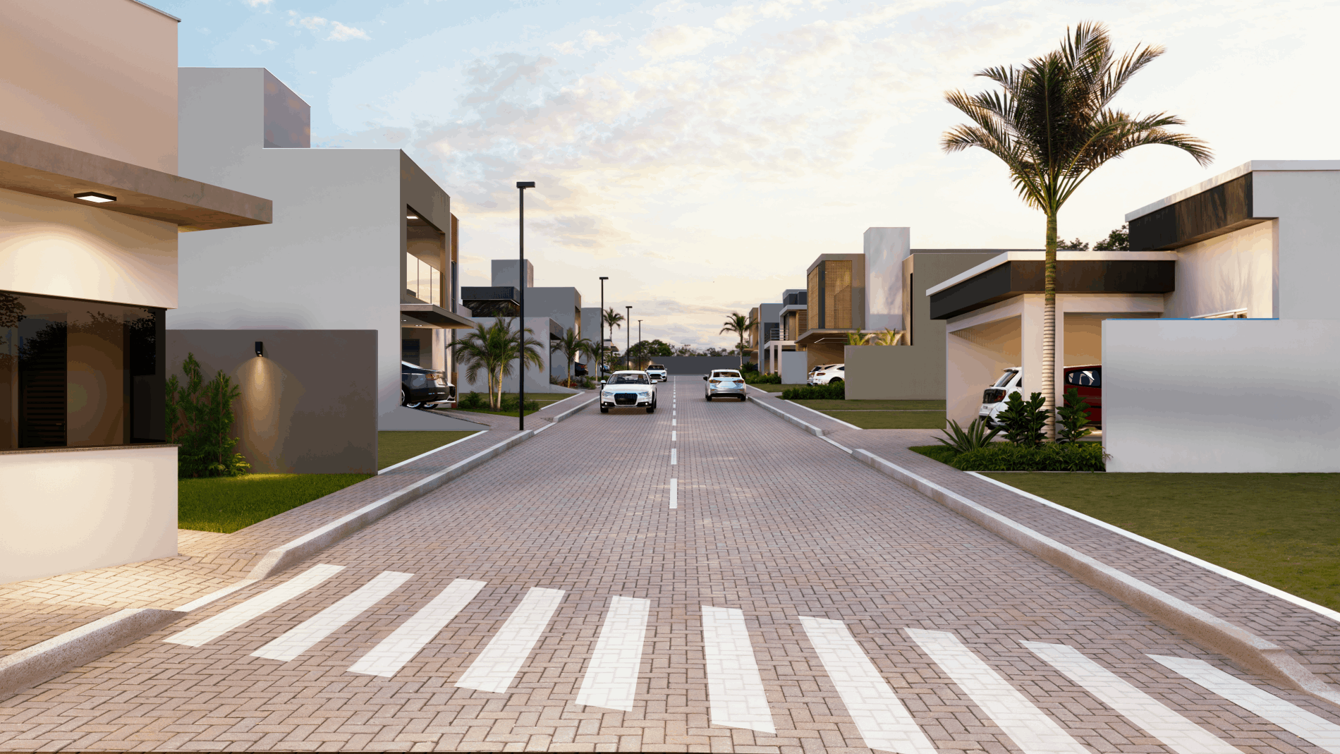 fachada do condominio fechado com terrenos a venda em londrina parana